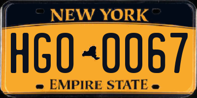 NY license plate HGO0067