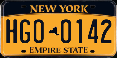 NY license plate HGO0142