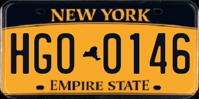 NY license plate HGO0146