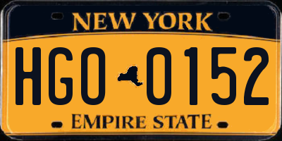 NY license plate HGO0152