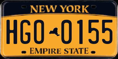 NY license plate HGO0155