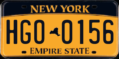 NY license plate HGO0156