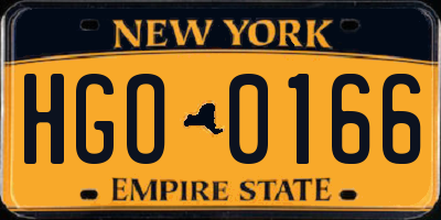 NY license plate HGO0166