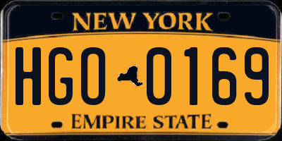 NY license plate HGO0169