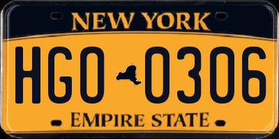 NY license plate HGO0306