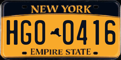 NY license plate HGO0416
