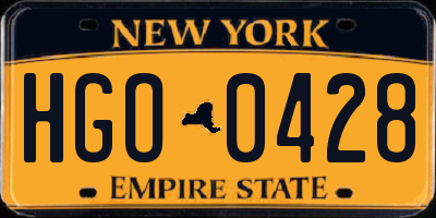 NY license plate HGO0428