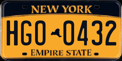 NY license plate HGO0432