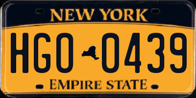 NY license plate HGO0439