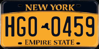 NY license plate HGO0459