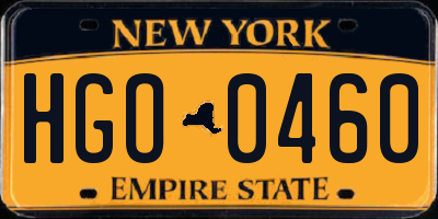 NY license plate HGO0460