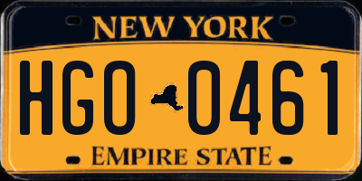 NY license plate HGO0461