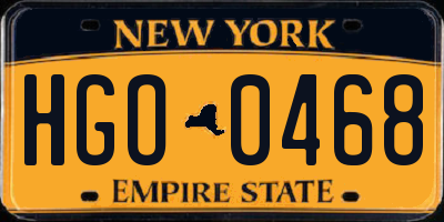 NY license plate HGO0468