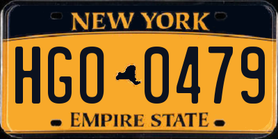 NY license plate HGO0479