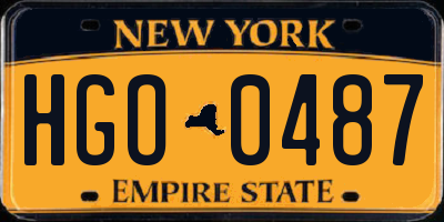 NY license plate HGO0487