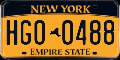 NY license plate HGO0488