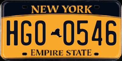 NY license plate HGO0546