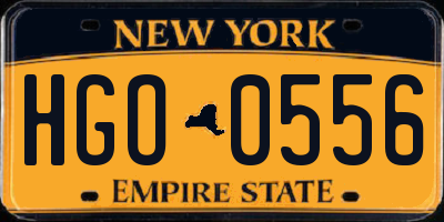 NY license plate HGO0556