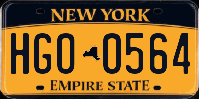 NY license plate HGO0564