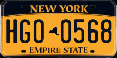 NY license plate HGO0568