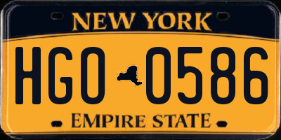 NY license plate HGO0586