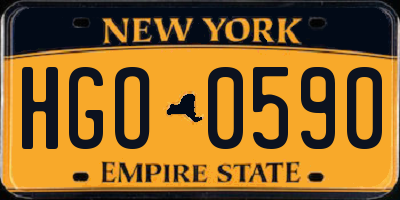 NY license plate HGO0590