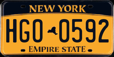 NY license plate HGO0592