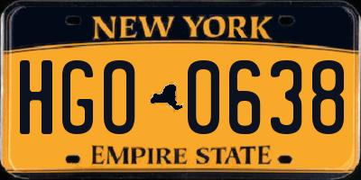 NY license plate HGO0638