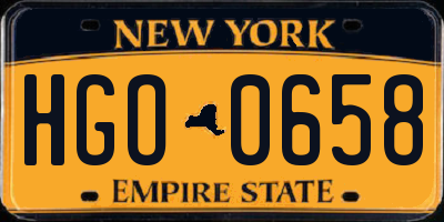 NY license plate HGO0658