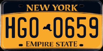 NY license plate HGO0659