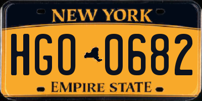 NY license plate HGO0682