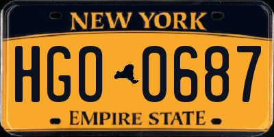 NY license plate HGO0687
