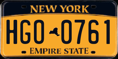 NY license plate HGO0761