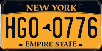 NY license plate HGO0776