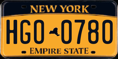 NY license plate HGO0780