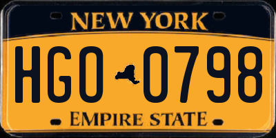 NY license plate HGO0798