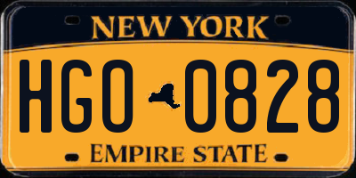 NY license plate HGO0828