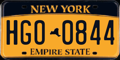 NY license plate HGO0844