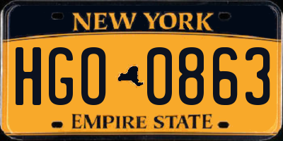 NY license plate HGO0863