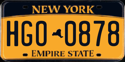 NY license plate HGO0878