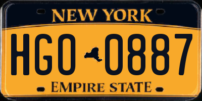NY license plate HGO0887