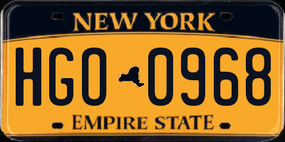 NY license plate HGO0968