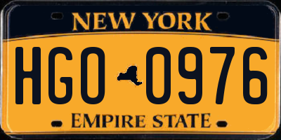 NY license plate HGO0976