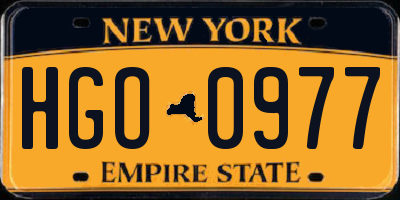 NY license plate HGO0977