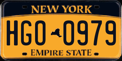 NY license plate HGO0979