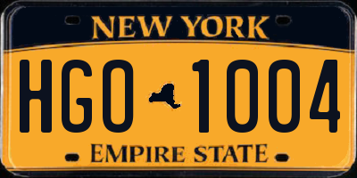 NY license plate HGO1004