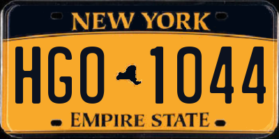 NY license plate HGO1044