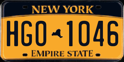 NY license plate HGO1046