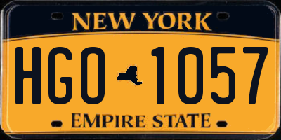 NY license plate HGO1057