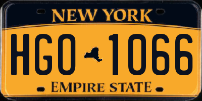 NY license plate HGO1066